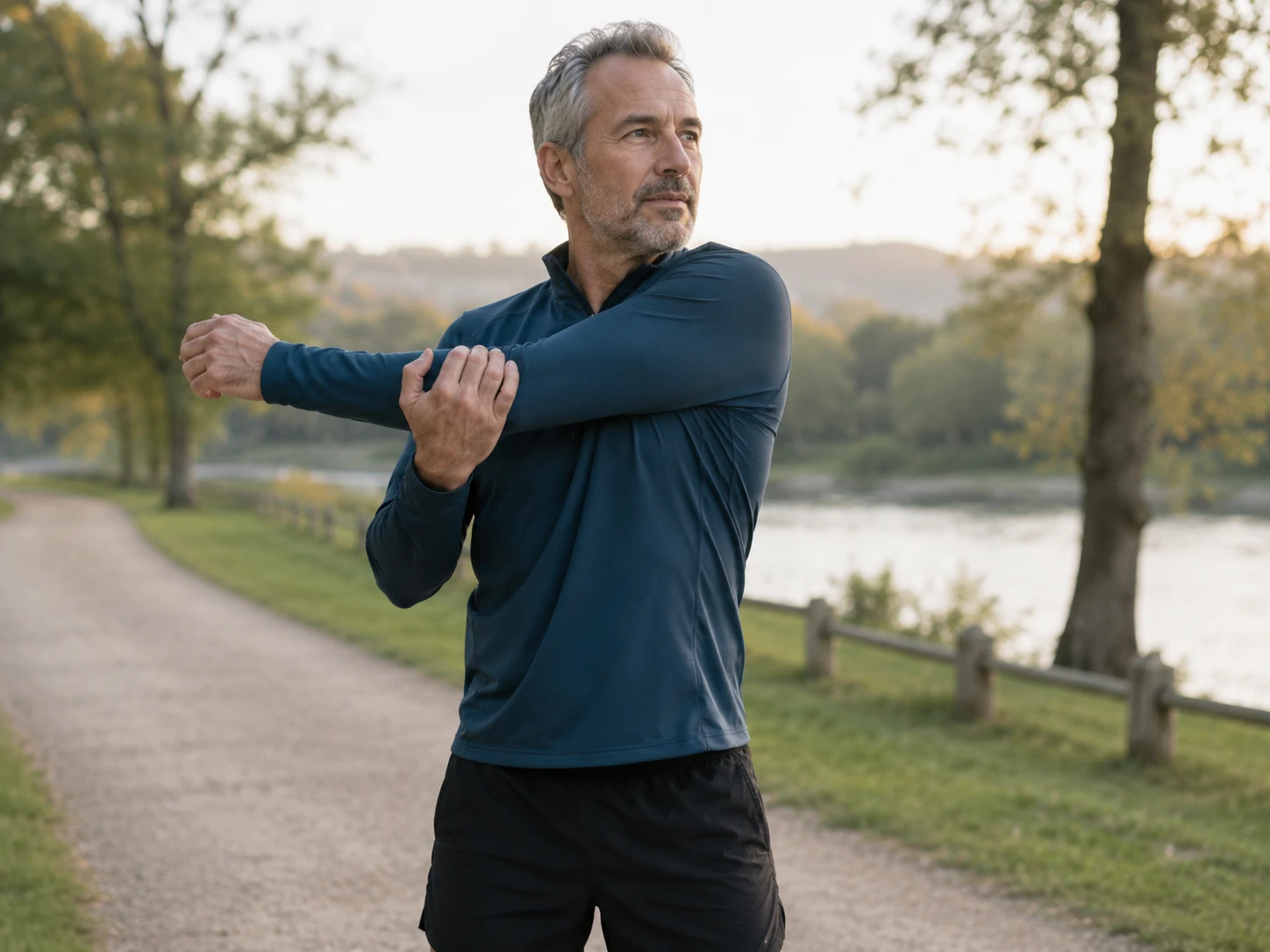 Reprendre le sport après 40 ans : personne qui s'échauffe avant une séance de sport